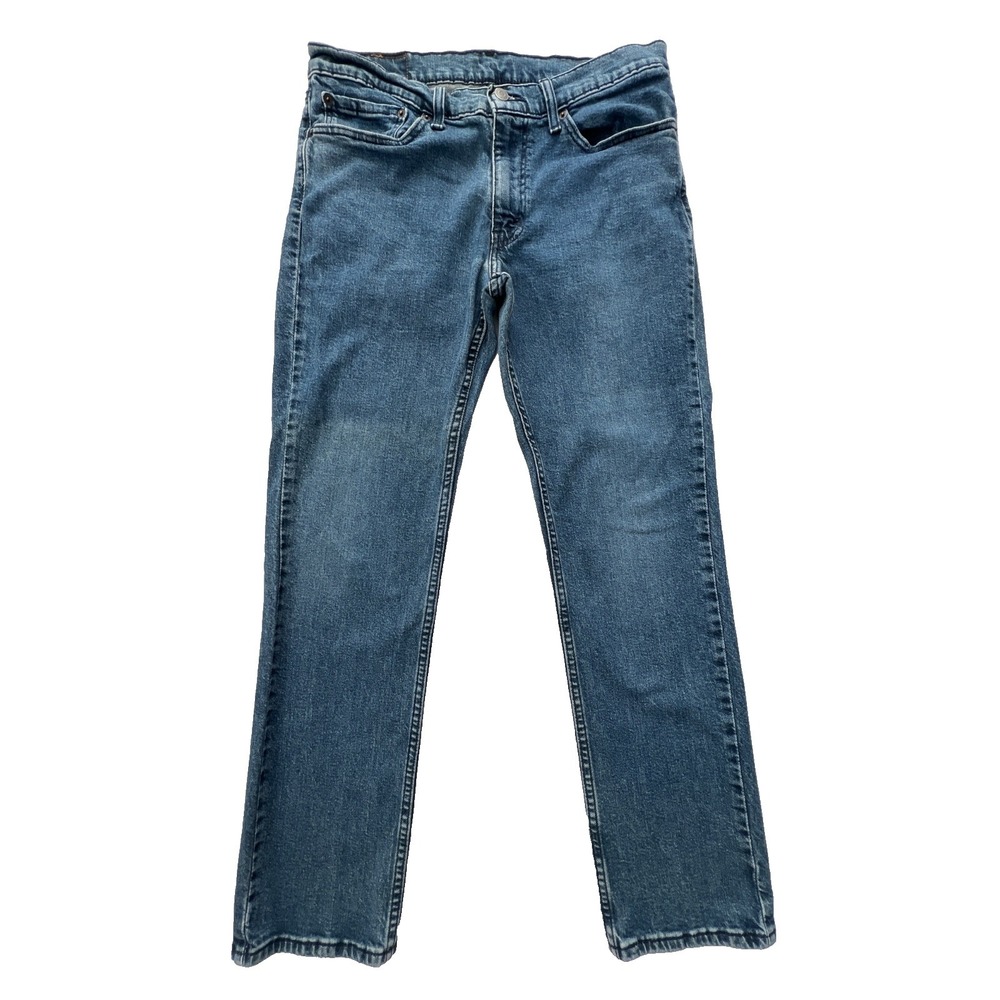 Levis 32x28 Jeans 511 Slim Fit Mens Medium Wash Blue Distressed‎ Denim *34x30